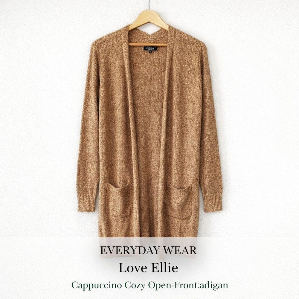 Love Ellie Cappuccino Cozy Open-Front Longline Cardigan Women’s Medium NWOT